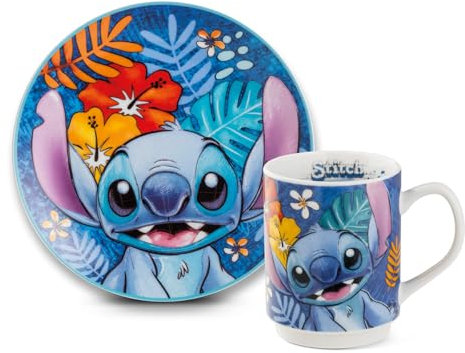 Egan Set d’Assiettes à Dessert + Mug Stitch Bleu