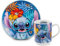 Egan Set d’Assiettes à Dessert + Mug Stitch Bleu
