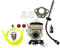 Vergaser Set für Florabest FBS 43 A1, FBK 4 B2 4 in 1, Parkside PBK 4 A1, PBS 2 A1 Motorsense mit Kerze, Kraftstoffschlauch, Kraftstofffilter-Set