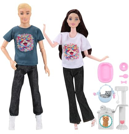 Walenbily 15 pcs Fashion Puppen Kleidung Accessoires 30 cm Puppen Kleider Set 2 Sätze anziehsachen, Schuhe, 1 Satz Haustierzubehör für 11.5 Zoll mädchen and Junge Puppen(Puppe Nicht enthalten)