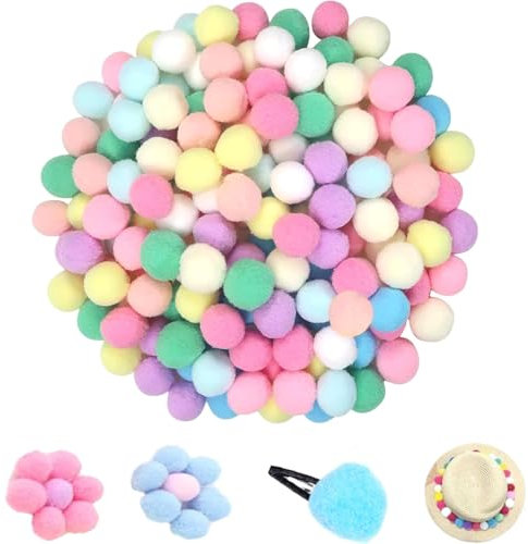 Canollo Pompons zum Basteln, 100 Stück 2cm Macaron Farbe Pompons, Filzkugeln zum Basteln, Filzkugeln Klein, Bommel zum Basteln, Bastel Pompons für Handwerk Herstellung, DIY Projekte, Partydekoration