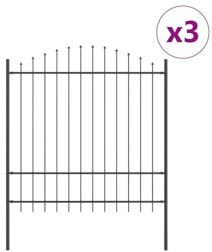 vidaXL Gartenzaun Grau 510 x 175 cm, Garten und Terrasse, rechteckiger, moderner Sichtschutz, wasserabweisend, robuster Zaun für draußen