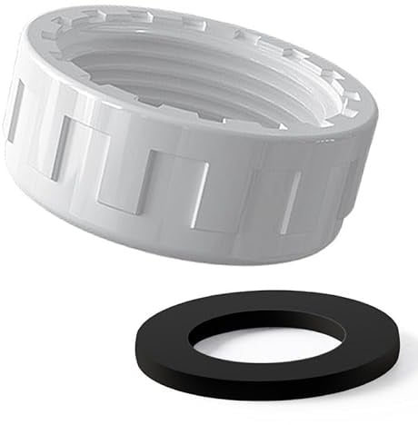 Tapón roscado de PVC para tubería, tapón rosca hembra desagüe fregadero cocina, tapones sifones electrodomésticos, con anillos goma sellado, sellar juntas y extremos tuberías. blanco 50mm