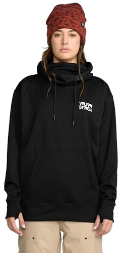 Volcom Damen Riding Hydro Hoodie –Water-Repellent Fleece Sweatshirt with Neck Warmer & Thumbholes Pullover