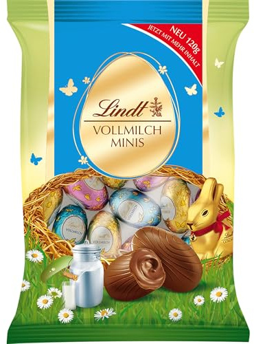 Lindt Schokolade Vollmilch Mini Eier | 120g | Mini Eier aus Vollmilch-Schokolade | Ostereier | Schokoeier