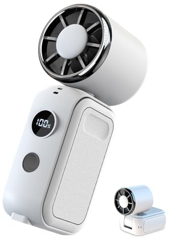 Wynvara Portable Handheld Fan, 3000mAh Rechargeable with 5 Speeds & Digital Display, 12 Hours Battery Life, USB Powered Foldable Mini Personal Hand Fan for Travel Holiday Essential.