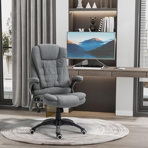 Homgoday Silla de Masaje Ergonómica con Calefacción y Masaje, Ajustable, Giratoria 360°, Soporte de Peso 119 kg