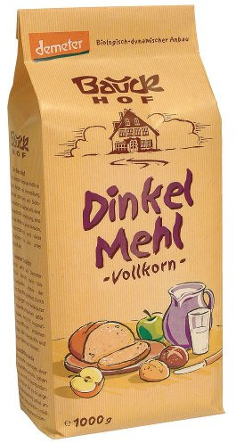 Bauckhof Dinkelmehl Vollkorn Demeter, 4er Pack (4 x 1 kg)