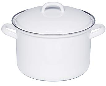 Riess, 0123-033, Fleischtopf mit Deckel, CLASSIC- WEISS, Durchmesser 18 cm, Inhalt 2.5 Liter, Höhe 17.2 cm, Emaille, weiß, Induktion