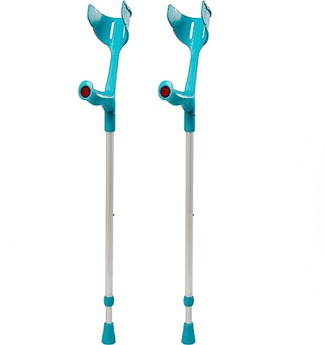 REBOTEC SOFT-GRIP made in Germany Paar Gehhilfen Unterarm-Gehstützen Krücken (Farbe: türkis)