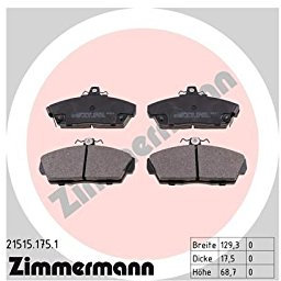 ZIMMERMANN 21515.175.1 Serie Bremsbelagsatz, Hinten, 2 Sensoren Akustische, inklusive Platte dämpfend, inklusive Zubehör