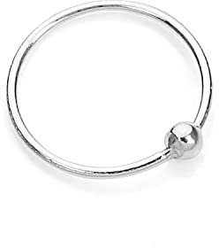 925 Sterling-Silber 10mm BCR (Ball Closure Ring) Hoop Nasenring
