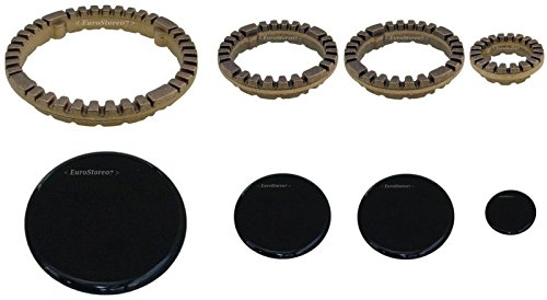 1 SERIE SPARTIFIAMMA CUCINA GAS ARISTON-INDESIT ANELLI + PIATTINI IN OTTONE 4 PEZZI COD S 0228