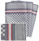 ROSS Grubentuch Geschirrtuch 100% Baumwolle Grau/Rot 3er Satz 50x100 cm