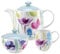 Portmeirion Home & Gifts Water Garden 3pc teaset, Porcelain, Multi, 1.35x0.03x0.05 cm