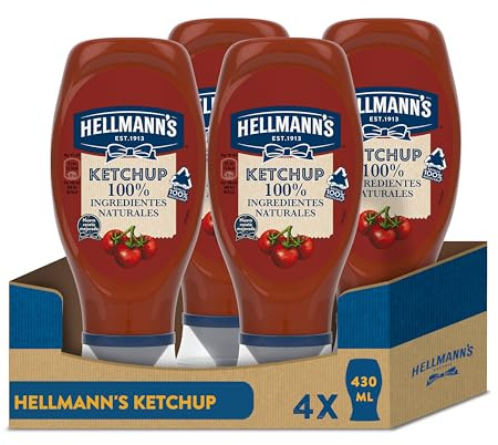 Hellmann's Original - Ketchup 100% Ingredientes Naturales, 12 x 486 gr