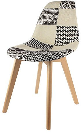 The Home Deco Factory Stuhl, skandinavisch, Patchwork, Höhe 85 cm, Schwarz und Weiß