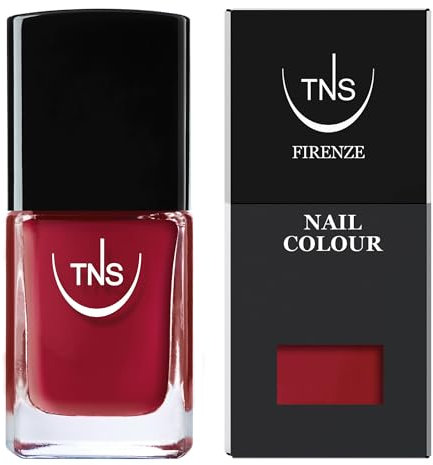 TNS Cosmetics - Borgogna smalto rosso formula professionale, coprente e brillante. 10 ml