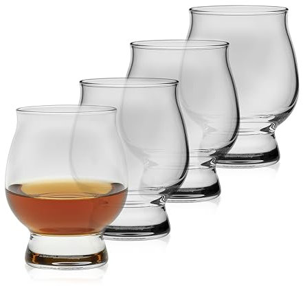 Libbey Signature Kentucky Bourbon Trail Lot de 4 verres à whisky passent au lave-vaisselle - Verres de dégustation de bourbon de qualité restaurant