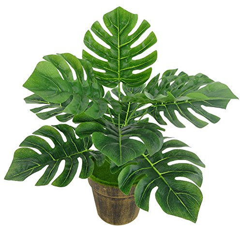 1 plante artificielle Monstera pour la maison, le bureau, faux feuillage très réaliste, vert
