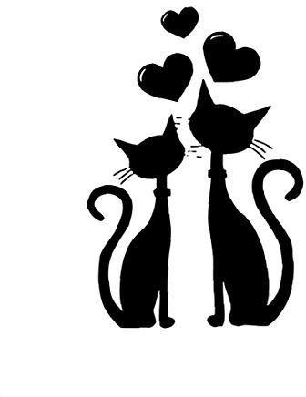 Adesivi Murali due Gatti Adesivi da Parete Amovibile Decorazione per Muri 30 * 45cm