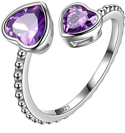 Aurora Tears Geburtsstein verstellbare Ringe 925 Sterling Silber Birthstone Open Ring Geburtsstein Schmuck Geschenke für Frauen und Männer DR0190