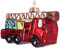 BRUBAKER Feuerwehrauto Rot - Handbemalte Weihnachtskugel aus Glas - Mundgeblasener Christbaumschmuck Figuren lustig Deko Anhänger Baumkugel - 10 cm