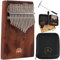Sonic Energy Massivkörper Kalimba – C-Dur, 17 Töne – Schwarzes Walnussholz – Für Meditation, Yoga, Percussion – Inkl. Zubehör (KL1701S)