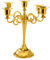 YOUEON 10In Metal Candle Holder with 5 Arms Candelabra Centrepiece Gold Candelabra Candle Holder Candlestick Holder for 1 Inch Diameter Pillar Candles Antique Candle Stand for Wedding Party Home Decor