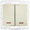 Interrupteur Double avec Voyant LED DOMO Blanc Perlé - Kanlux - Rocker - ON-ON-OFF - Blanc Perlé