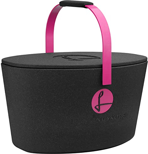 Lieblingskorb Plus deep Black (Magenta) Einkaufskorb und Thermobox in einem, inklusive Deckel, isoliert, abwaschbar, Made in Germany, Picknickkorb/Volumen: 22 Liter