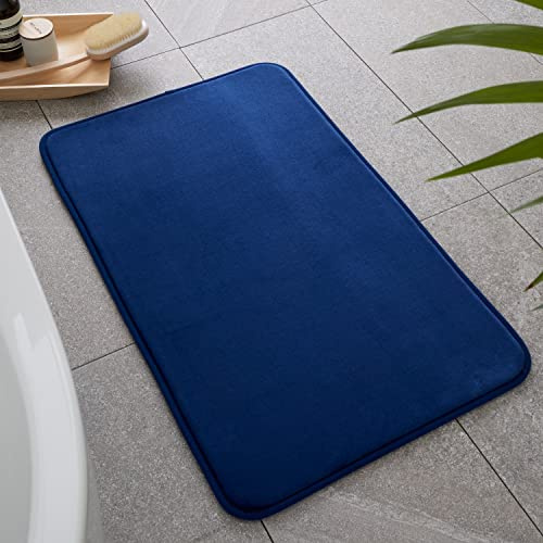 Catherine Lansfield BR/55661/W/BMAT/NA Badematte, antibakteriell, Memory-Schaumstoff, Marineblau