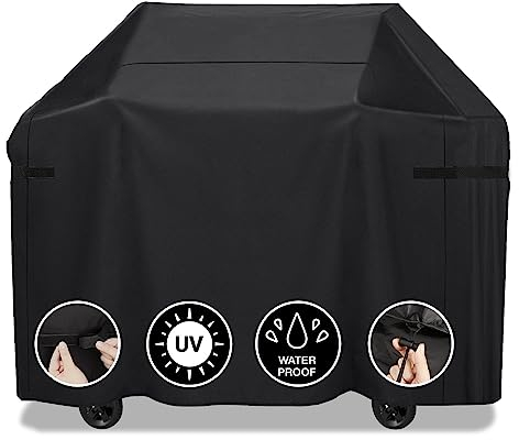 Copertura barbecue Impermeabile, 420D Tessuto Oxford a Doppio Strato, Copri Barbecue Esterno Resistente ai raggi UV e allo sbiadimento Per Weber Char Broil Nexgrill Brinkmann (145x61x117cm)