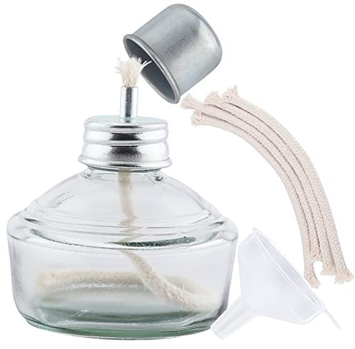 faruijie Zahnalkohol-Lampe, Glas, 150 ml, mit Metallkappe, 5 Ersatzdochte und Trichter Dental Alcohol Burner Lamp Glass 150mL - Dental Lab with Metal Cap & 5 Free Replacement Wicks & Funnel