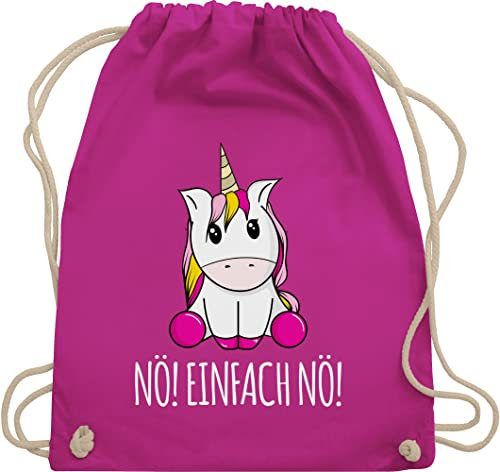 Turnbeutel Rucksack - Einhörner - Taschen - Nö Einfach Nö Einhorn - Unisize - Fuchsia - kinder einhörnern no beutel unicorns nö! stoffbeutel motiv nein juterucksäcke mit unicorn