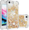 COTDINFOR Compatible with iPhone SE 2022 Liquid Case Glitter Sparkle Floating Bling Quicksand Flowing Shockproof Phone Cover for Phone 6/7 / 8 / SE 2020 Case TPU Love Gold YBWTLS.