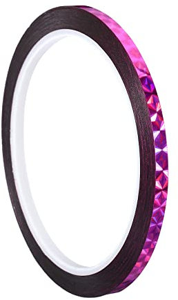 PATIKIL Glitzer Klebeband 5mm x 50m Washi Tape Holografische Selbstklebende Metallic Klebeband Reflektierender Prismenband für DIY Geschenkverpackung Party Dekoration Rosarot