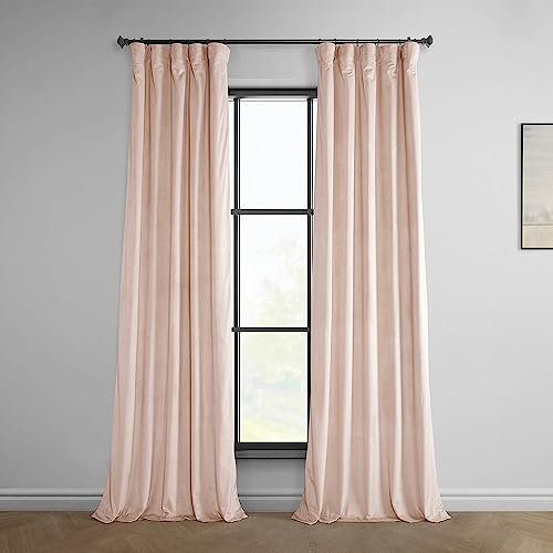 HPD Half Price Drapes Heritage - Tende in velluto felpato, lunghe 248 cm, oscuranti, per camera da letto e soggiorno, 127 x 238 cm (larghezza x lunghezza), 1 pannello, rosa chiaro