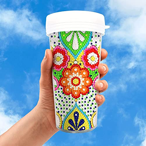 HILPATY 5D Diamond Painting Water Bottle DIY 16oz BPA Free Water Bottle and Diamond Art Leak Proof Coffee Tumbler Cup with Lid for Travel Women Friends Colleague Kids (M)