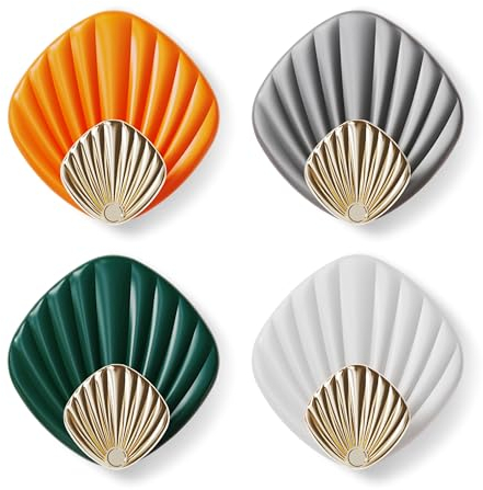 RICOO Klebehaken Set, Haken selbstklebend HP004-M bunt, Muschel Handtuchhaken ohne bohren, Klebehaken für Badezimmer, Kleiderhaken zum Kleben, selbstklebende Wandhaken, Hooks, Badhaken