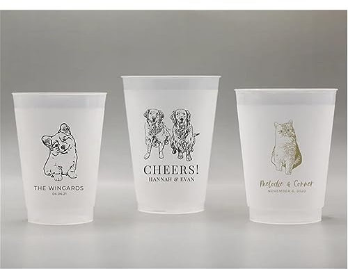Tazze glassate personalizzate con ritratto di animali domestici, illustrazione personalizzata di animali domestici, bomboniere personalizzate, porta bevande, tazze da cocktail personalizzate (12