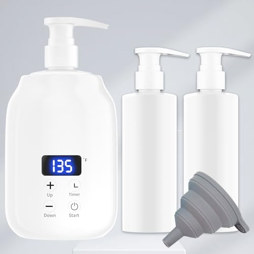 Chauffe-huile de massage pour spa Huile de massage Distributeur de 2 bouteilles et chauffe-lotion Chauffe-biberon en gel Chauffe-biberon de salon Chauffe-biberon d'huile de massage