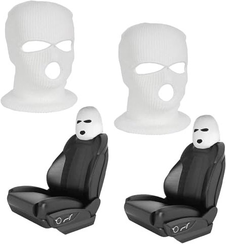 ZHYUAN 2 Stück Personalisierter lustiger Hut,Autositzbezug Auto-Innendekoration,Kopfbedeckung für Autositze,Universeller lustiger Auto-Kopfstützenbezug,Geeignet für Autos,Minivans,Wohnmobile,Weiß