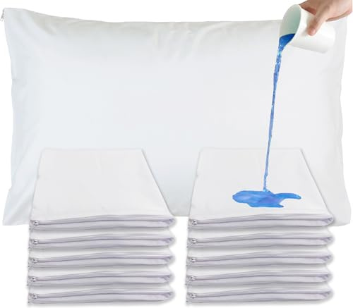 Sirenpho Wasserdichte Kissenbezüge, Anti-Milben, Anti-Allergie, Hotelqualität, Reißverschluss, Kissen nicht im Lieferumfang enthalten (50 x 75 cm, 10 Stück)