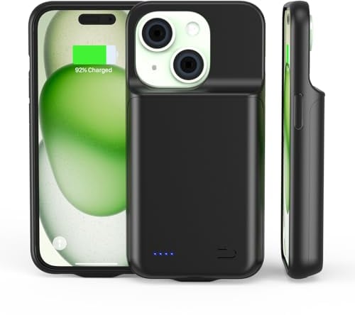 HUAENG Battery Case for iPhone 15 Plus, 6800mAh Slim Portable Power Bank Case With Rechargeable Extended Charger Pack [6.7 Inch] Black