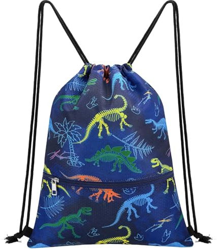Dinosaurier Turnbeutel mit Kordelzug für Kinder - Sportbeutel Wasserdichter Tasche mit Kordelzug Jungen Bag Schwimmen Reisen Tunnelzug Rucksack für Kinder Sporttasche Jungen Geschenke