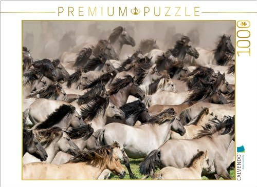 CALVENDO Puzzle Stutenherde beim Wildpferdefang | 1000 Teile Lege-Größe 64 x 48 cm Foto-Puzzle für glückliche Stunden