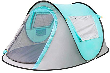 RajoNN Campingzelt Tipi-Zelt im Freien, großes automatisches Zelt für 3–4 Personen, Wild-Strandzelt, Picknick, Wildnis, Bergsteigen, Angeln, Abenteuer, ultraleichter Wind, 2,45 x 1,5 x 1,05 m