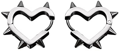 Dainty Huggie Hoop Earrings Cute Small Heart Spikes Stud Earrings for Women Fashion Jewelry Decorative Spike Earrings Studs for Women