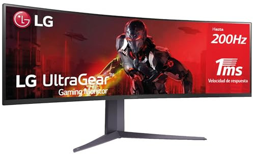 LG Ultragear™ 45GR75DC-B - Schermo per PC da gaming OLED curvo da 45 - Lastra VA risoluzione UWQHD (5120x1440), 1ms GtG 200Hz, DisplayHDR™ 600, DCI-P3 95%, AMD FreeSync Premium Pro, HDMI 2.1